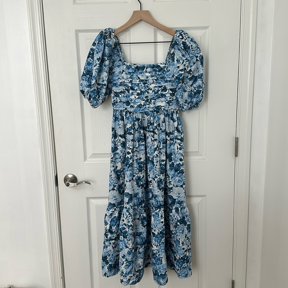 Abercrombie & Fitch Blue Floral Midi Dress